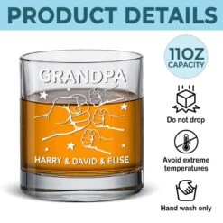 Fist Bumps And Good Times - Family Personalized Custom Whiskey Glass - Father's Day, Gift For Dad, Grandpa 9 Fist Bumps And Good Times - Family Personalized Custom Whiskey Glass - Father's Day, Gift For Dad, Grandpa -Pawfect House Store 680b4476c9560