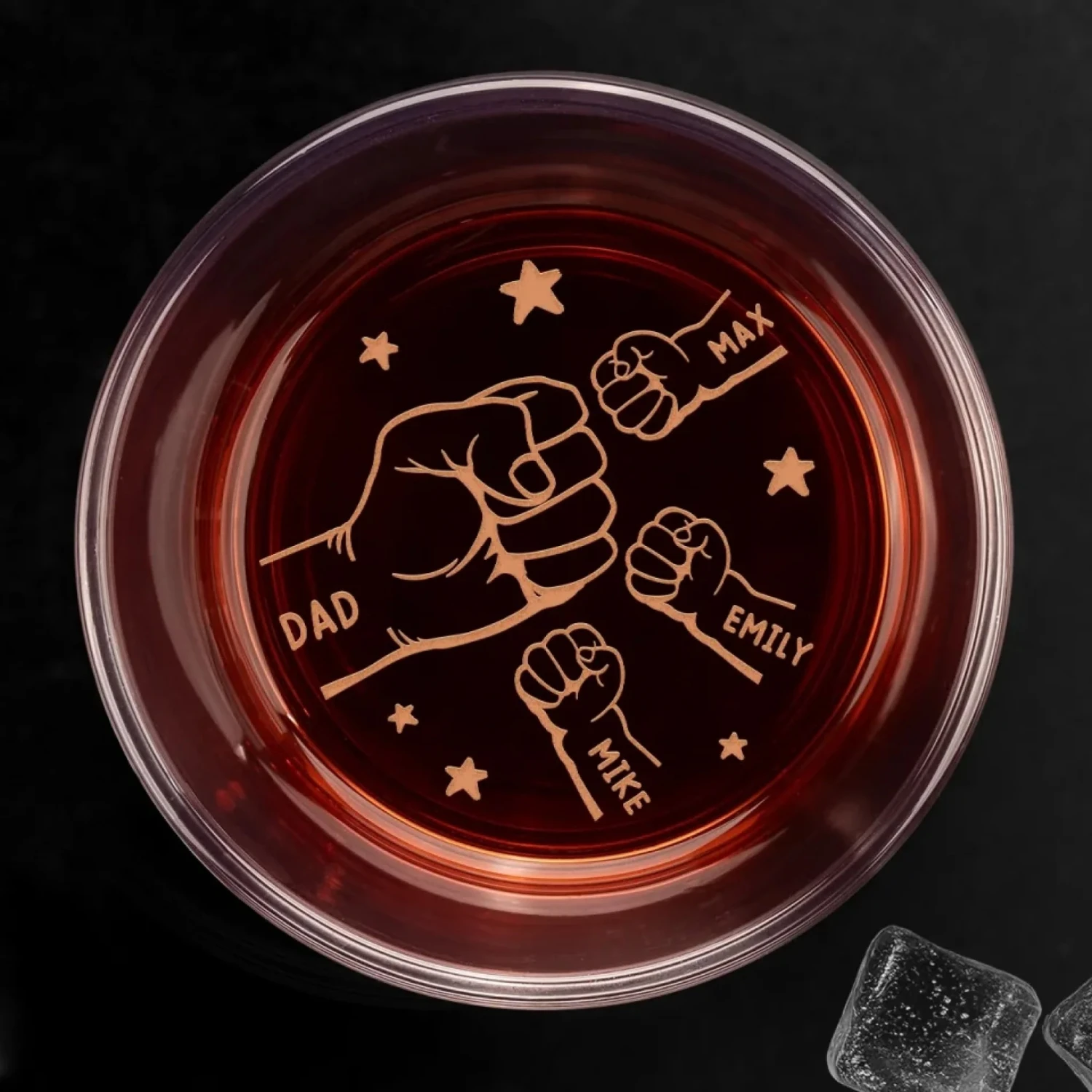 The Dad Crew, Always United - Family Personalized Custom Whiskey Glass - Father's Day, Gift For Dad, Grandpa 1 The Dad Crew, Always United - Family Personalized Custom Whiskey Glass - Father's Day, Gift For Dad, Grandpa