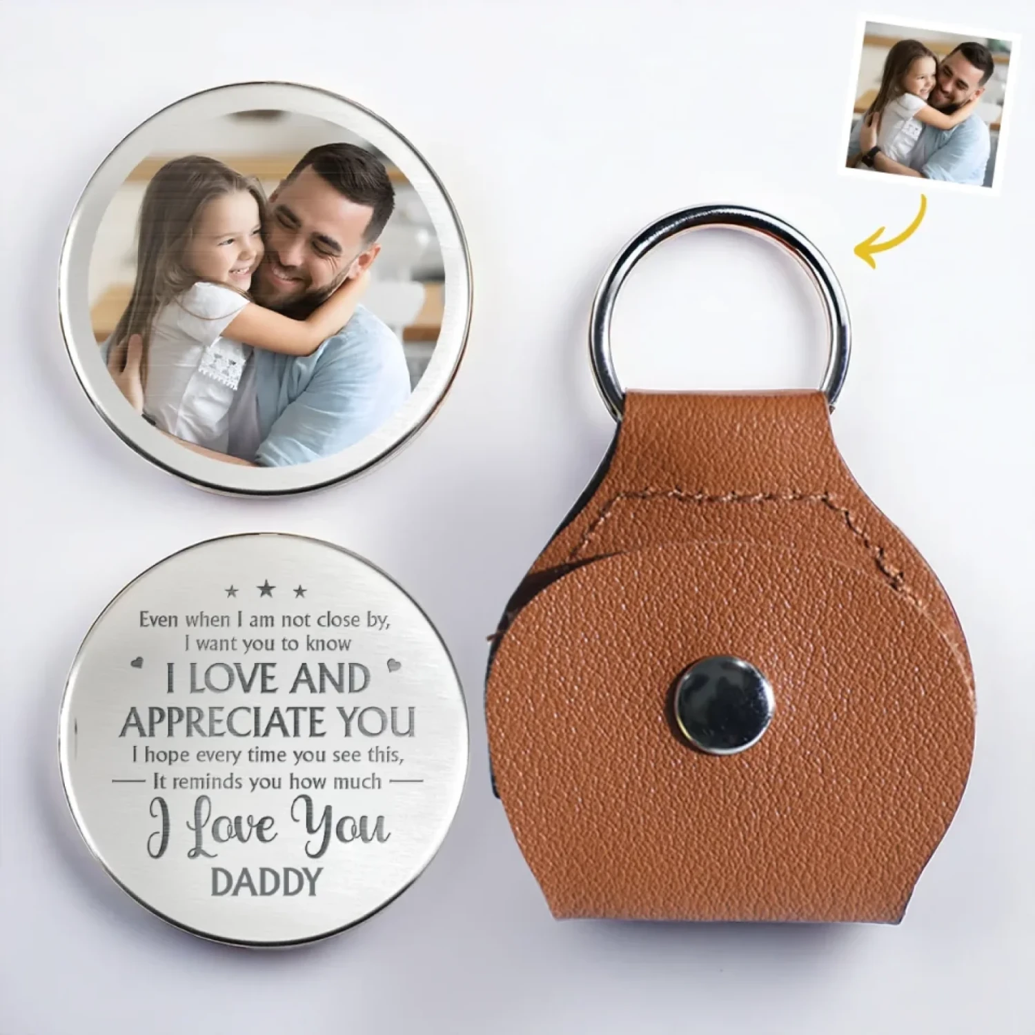 Custom Photo My First Hero, My Forever Friend - Family Personalized Custom Pocket Hug - Father's Day, Gift For Dad, Grandpa, Son, Daughter, Grandson, Granddaughter 1 Custom Photo My First Hero, My Forever Friend - Family Personalized Custom Pocket Hug - Father's Day, Gift For Dad, Grandpa, Son, Daughter, Grandson, Granddaughter