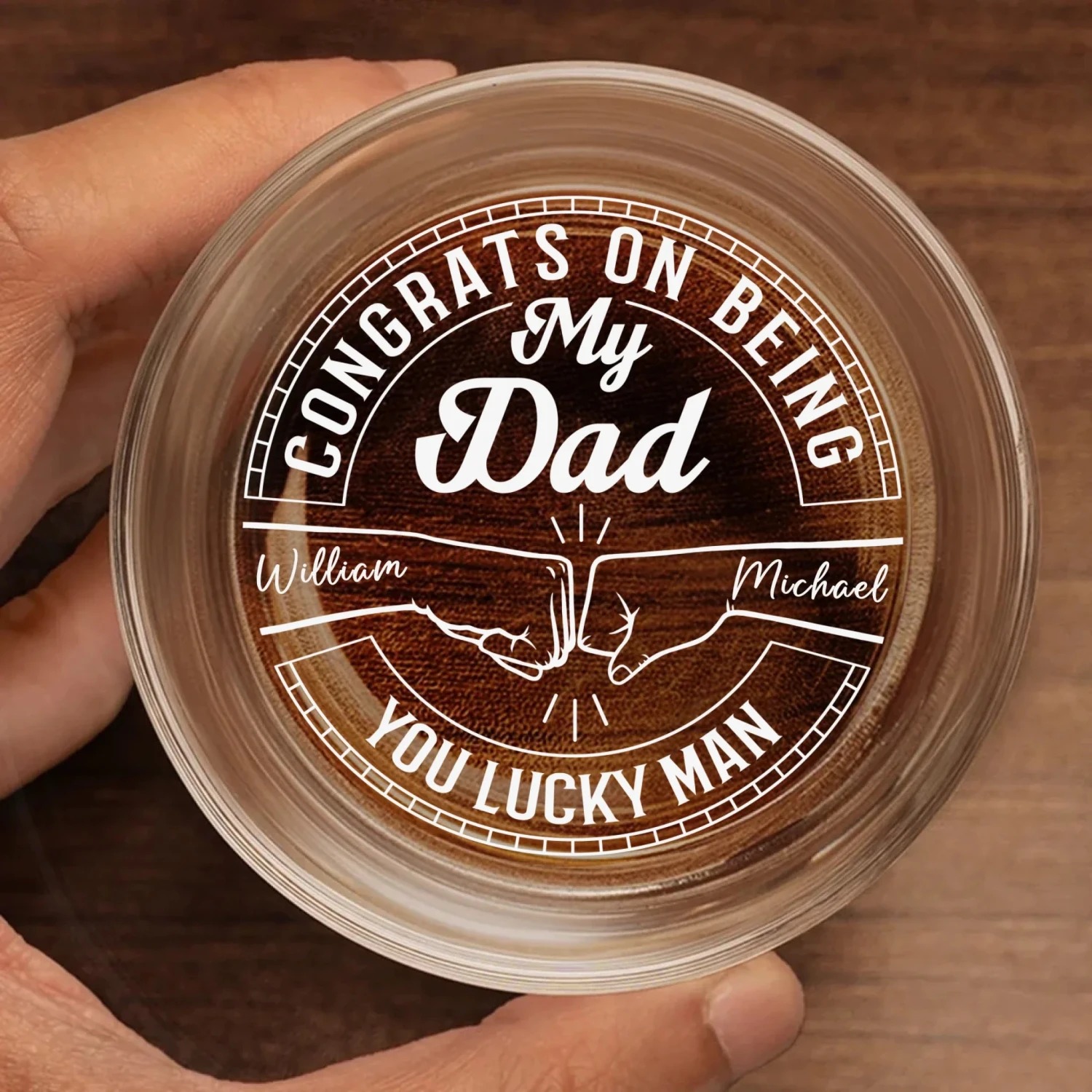 You Hit The Jackpot With Me, Dad - Family Personalized Custom Whiskey Glass - Father's Day, Gift For Dad 2 You Hit The Jackpot With Me, Dad - Family Personalized Custom Whiskey Glass - Father's Day, Gift For Dad - Image 2