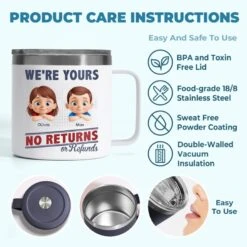 No Exchanges, No Refunds, Just Love - Family Personalized Custom 14oz Stainless Steel Tumbler With Handle - Father's Day, Gift For Dad, Grandpa -Pawfect House Store 681032fa8613e