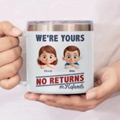 No Exchanges, No Refunds, Just Love - Family Personalized Custom 14oz Stainless Steel Tumbler With Handle - Father's Day, Gift For Dad, Grandpa -Pawfect House Store 681032fa9e8f6