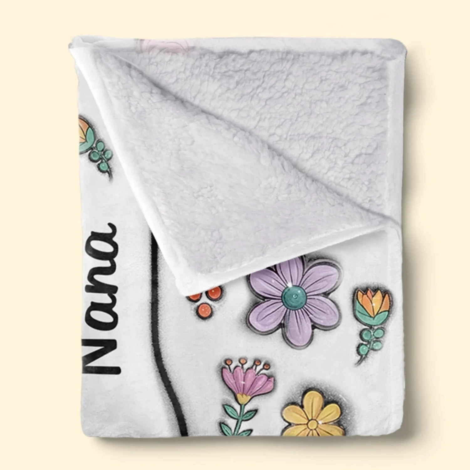 Hands Holding Nana With Love - Family Personalized Custom 3D Inflated Effect Printed Blanket - Mother's Day, Gift For Mom, Grandma 5 Hands Holding Nana With Love - Family Personalized Custom 3D Inflated Effect Printed Blanket - Mother's Day, Gift For Mom, Grandma - Image 5