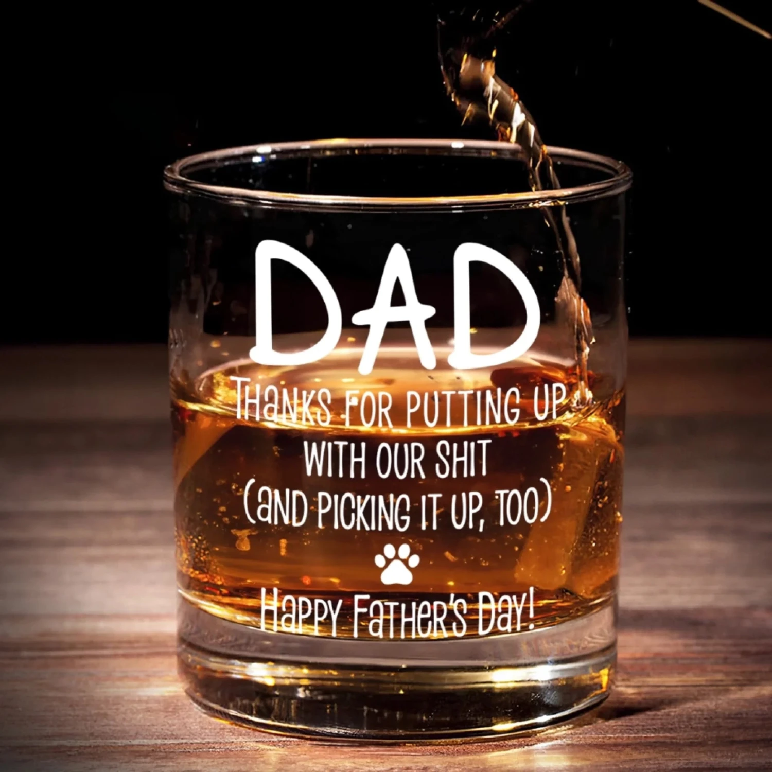 Happy Father’s Day To My Treat Dealer - Dog Personalized Custom Whiskey Glass - Father's Day, Gift For Pet Owners, Pet Lovers 4 Happy Father’s Day To My Treat Dealer - Dog Personalized Custom Whiskey Glass - Father's Day, Gift For Pet Owners, Pet Lovers - Image 4