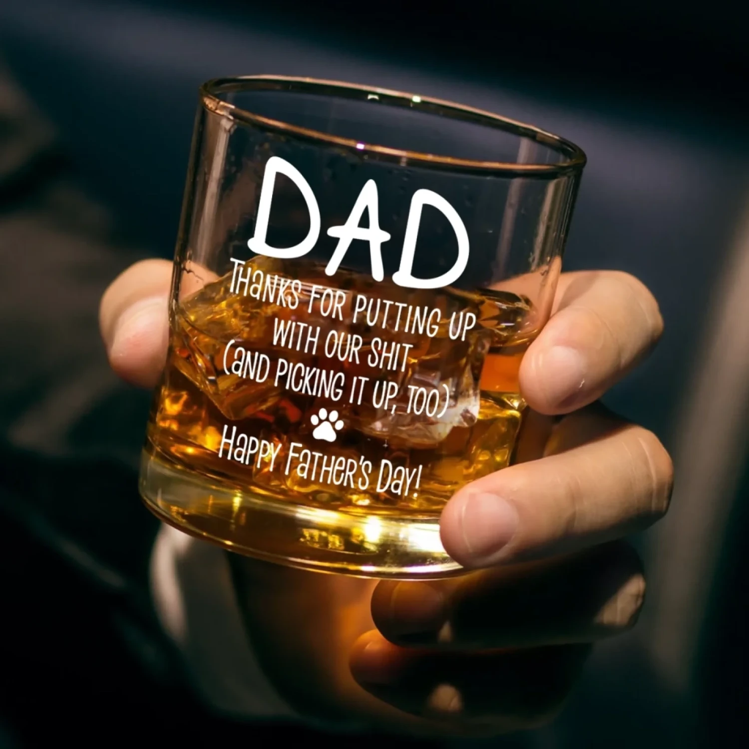Happy Father’s Day To My Treat Dealer - Dog Personalized Custom Whiskey Glass - Father's Day, Gift For Pet Owners, Pet Lovers 3 Happy Father’s Day To My Treat Dealer - Dog Personalized Custom Whiskey Glass - Father's Day, Gift For Pet Owners, Pet Lovers - Image 3