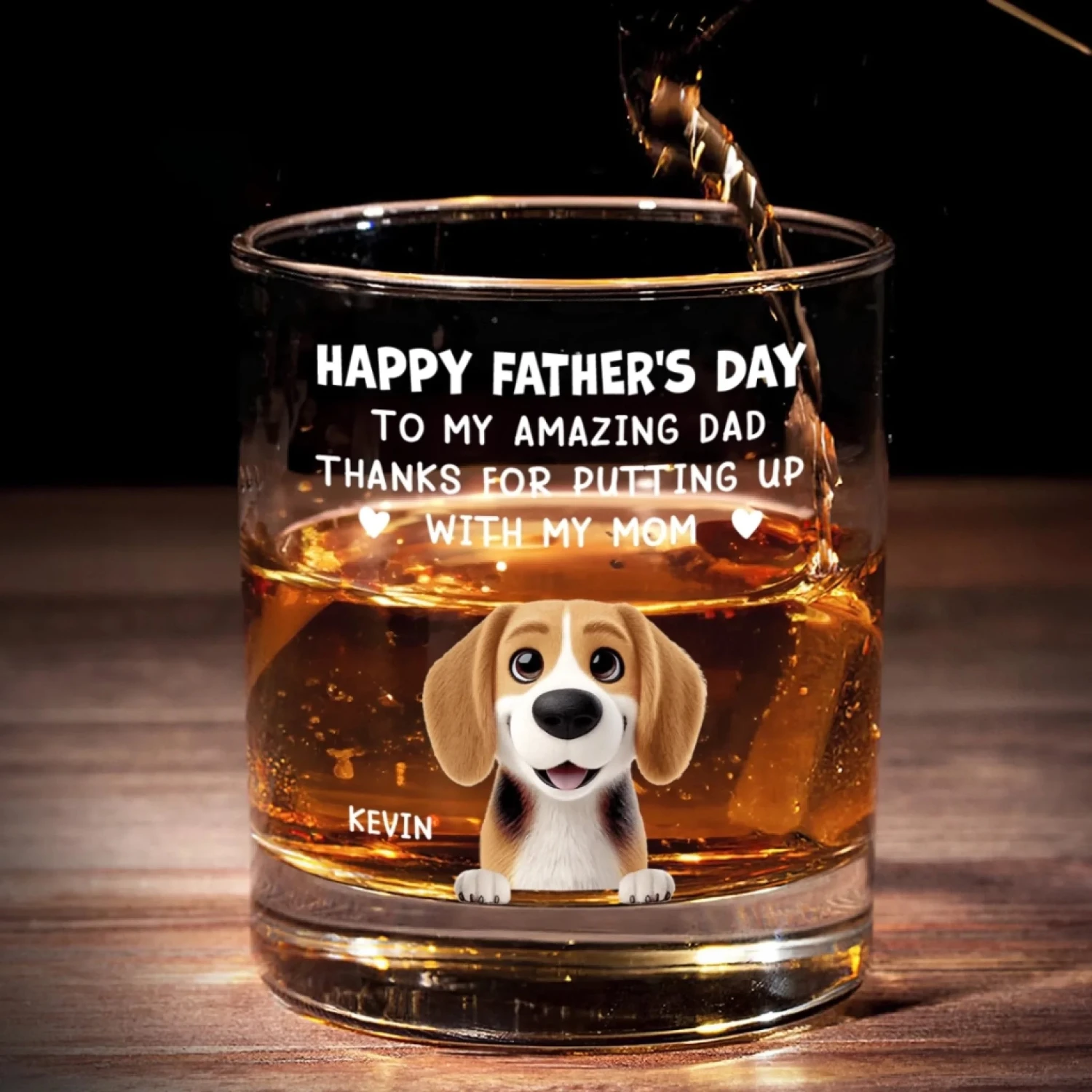 Happy Father's Day To My Amazing Dad - Dog Personalized Custom Whiskey Glass - Father's Day, Gift For Pet Owners, Pet Lovers 1 Happy Father's Day To My Amazing Dad - Dog Personalized Custom Whiskey Glass - Father's Day, Gift For Pet Owners, Pet Lovers
