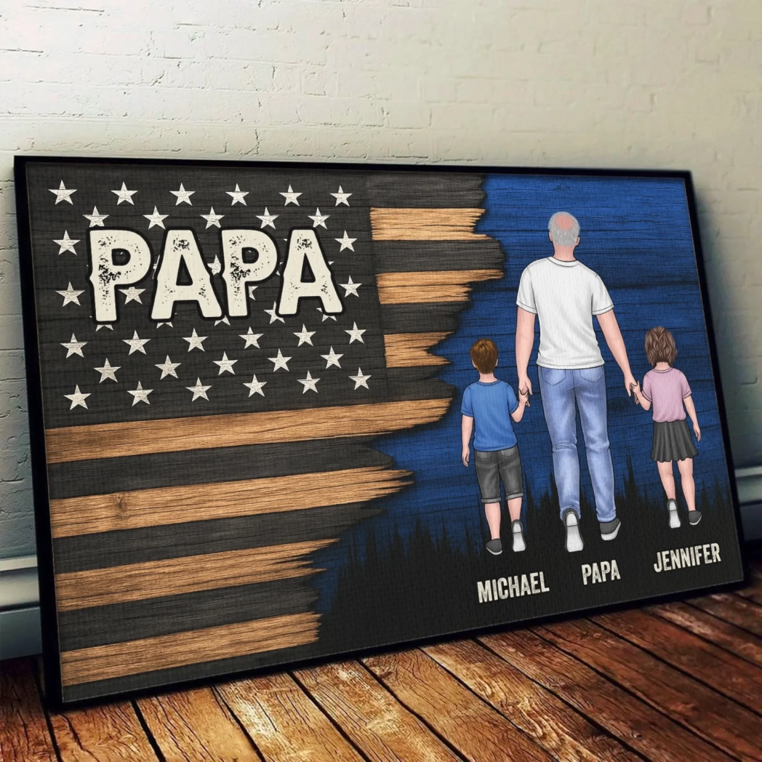 Held By Your Hands, Guided By Your Heart - Family Personalized Custom Horizontal Poster - Father's Day, Gift For Dad, Grandpa 4 Held By Your Hands, Guided By Your Heart - Family Personalized Custom Horizontal Poster - Father's Day, Gift For Dad, Grandpa - Image 4