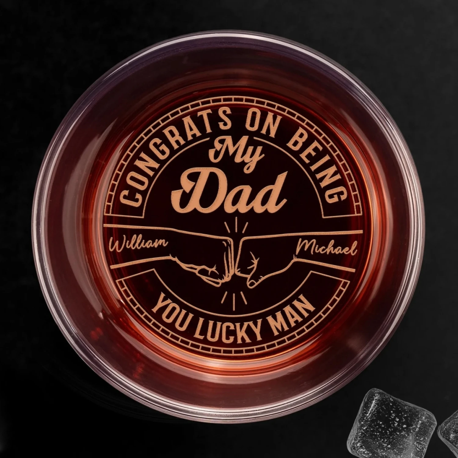 You Hit The Jackpot With Me, Dad - Family Personalized Custom Whiskey Glass - Father's Day, Gift For Dad 1 You Hit The Jackpot With Me, Dad - Family Personalized Custom Whiskey Glass - Father's Day, Gift For Dad