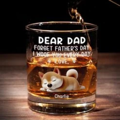I Wag My Tail For You Every Day, Dad - Dog Personalized Custom Whiskey Glass - Father's Day, Gift For Pet Owners, Pet Lovers