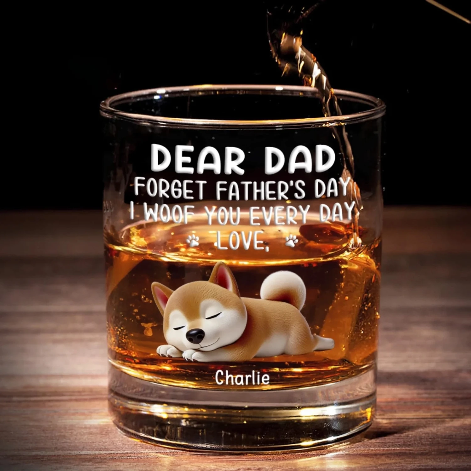 I Wag My Tail For You Every Day, Dad - Dog Personalized Custom Whiskey Glass - Father's Day, Gift For Pet Owners, Pet Lovers 1 I Wag My Tail For You Every Day, Dad - Dog Personalized Custom Whiskey Glass - Father's Day, Gift For Pet Owners, Pet Lovers