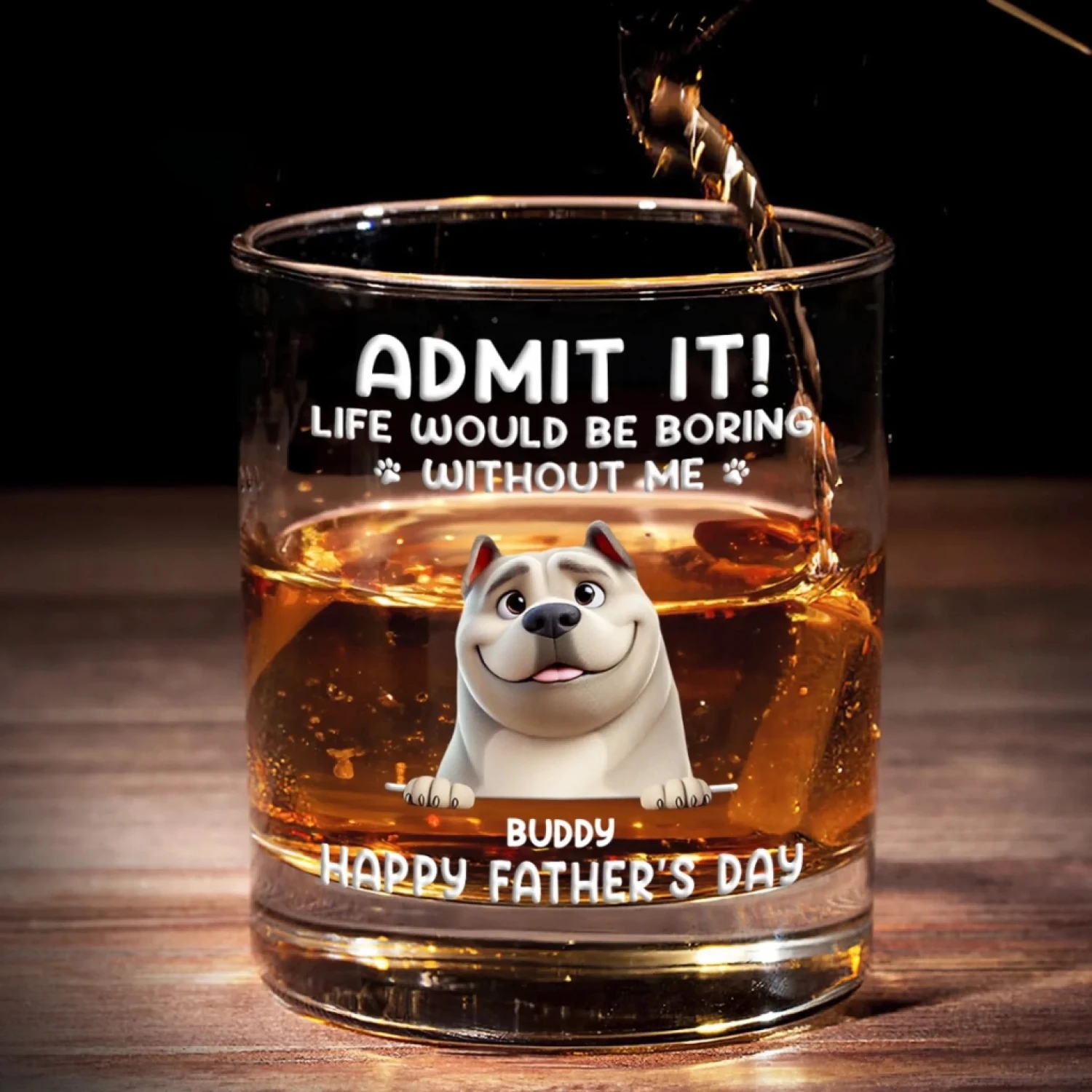 Every Day Is Father’s Day When I Have You, Hooman - Dog Personalized Custom Whiskey Glass - Father's Day, Gift For Pet Owners, Pet Lovers 1 Every Day Is Father’s Day When I Have You, Hooman - Dog Personalized Custom Whiskey Glass - Father's Day, Gift For Pet Owners, Pet Lovers