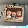 Hurry Home To Us - Family Personalized Custom Car Visor Clip - Father's Day, Gift For Dad, Grandpa
