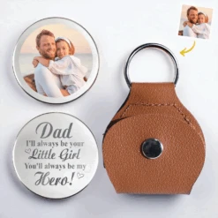 Custom Photo One Hero One Dad - Family Personalized Custom Pocket Hug - Father's Day, Gift For Dad, Grandpa, Son, Daughter, Grandson, Granddaughter