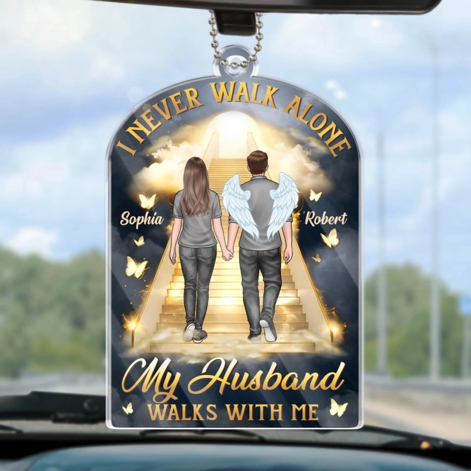 Still Walking With Me, Every Step Of The Way - Memorial Personalized Custom Car Ornament - Acrylic Custom Shaped - Father's Day, Sympathy Gift For Couple, Husband Wife, Family Members 1 Still Walking With Me, Every Step Of The Way - Memorial Personalized Custom Car Ornament - Acrylic Custom Shaped - Father's Day, Sympathy Gift For Couple, Husband Wife, Family Members