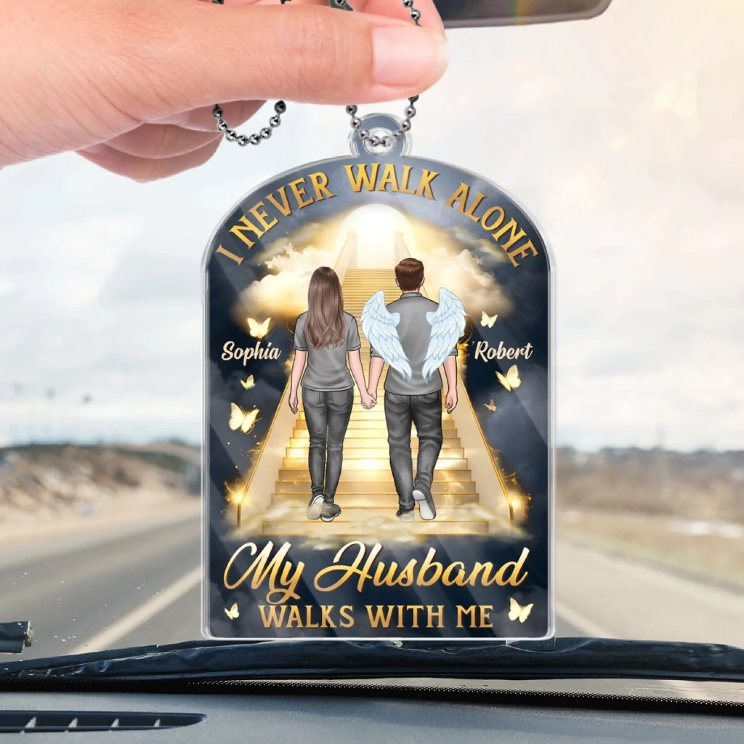 Still Walking With Me, Every Step Of The Way - Memorial Personalized Custom Car Ornament - Acrylic Custom Shaped - Father's Day, Sympathy Gift For Couple, Husband Wife, Family Members 4 Still Walking With Me, Every Step Of The Way - Memorial Personalized Custom Car Ornament - Acrylic Custom Shaped - Father's Day, Sympathy Gift For Couple, Husband Wife, Family Members - Image 4