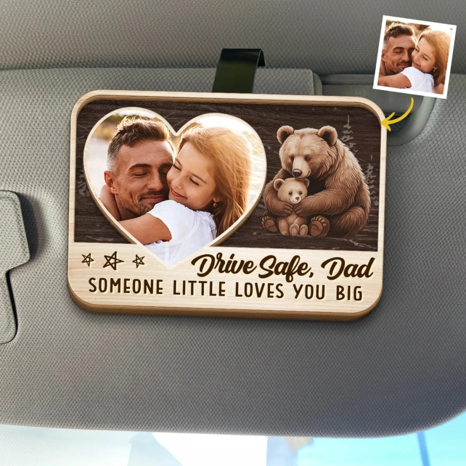 Custom Photo Someone Little Loves You Big - Family Personalized Custom Car Visor Clip - Father's Day, Gift For Dad, Grandpa 1 Custom Photo Someone Little Loves You Big - Family Personalized Custom Car Visor Clip - Father's Day, Gift For Dad, Grandpa