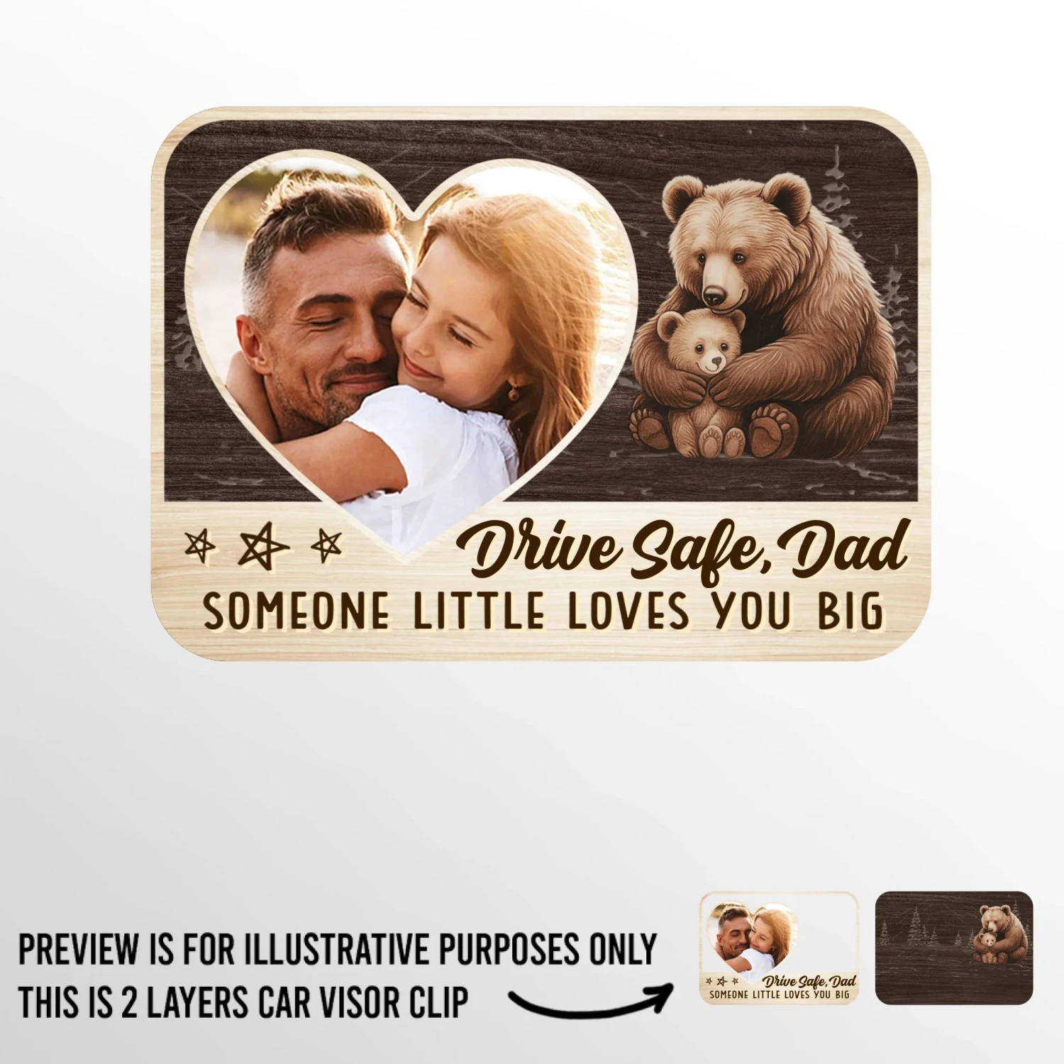 Custom Photo Someone Little Loves You Big - Family Personalized Custom Car Visor Clip - Father's Day, Gift For Dad, Grandpa 2 Custom Photo Someone Little Loves You Big - Family Personalized Custom Car Visor Clip - Father's Day, Gift For Dad, Grandpa - Image 2