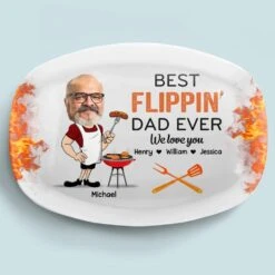 Custom Photo King Of The Grill, Hero Of The House - Family Personalized Custom Platter - Father's Day, Gift For Dad, Grandpa