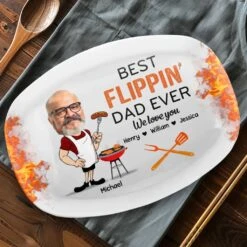 Custom Photo King Of The Grill, Hero Of The House - Family Personalized Custom Platter - Father's Day, Gift For Dad, Grandpa -Pawfect House Store 682417c205820