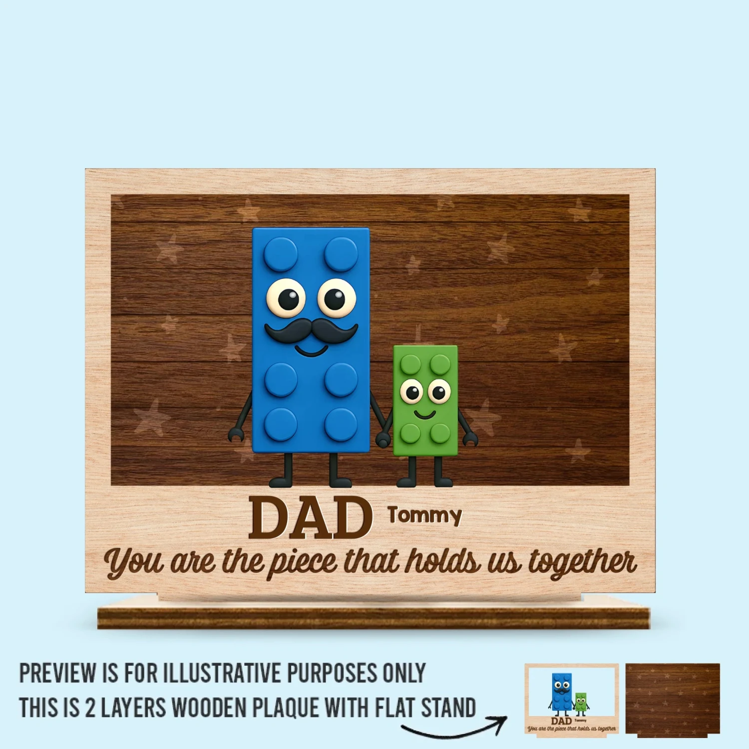 The Hands That Built Our World - Family Personalized Custom 2-Layered Wooden Plaque With Stand - Father's Day, Gift For Dad, Grandpa Copy 2 The Hands That Built Our World - Family Personalized Custom 2-Layered Wooden Plaque With Stand - Father's Day, Gift For Dad, Grandpa Copy - Image 2