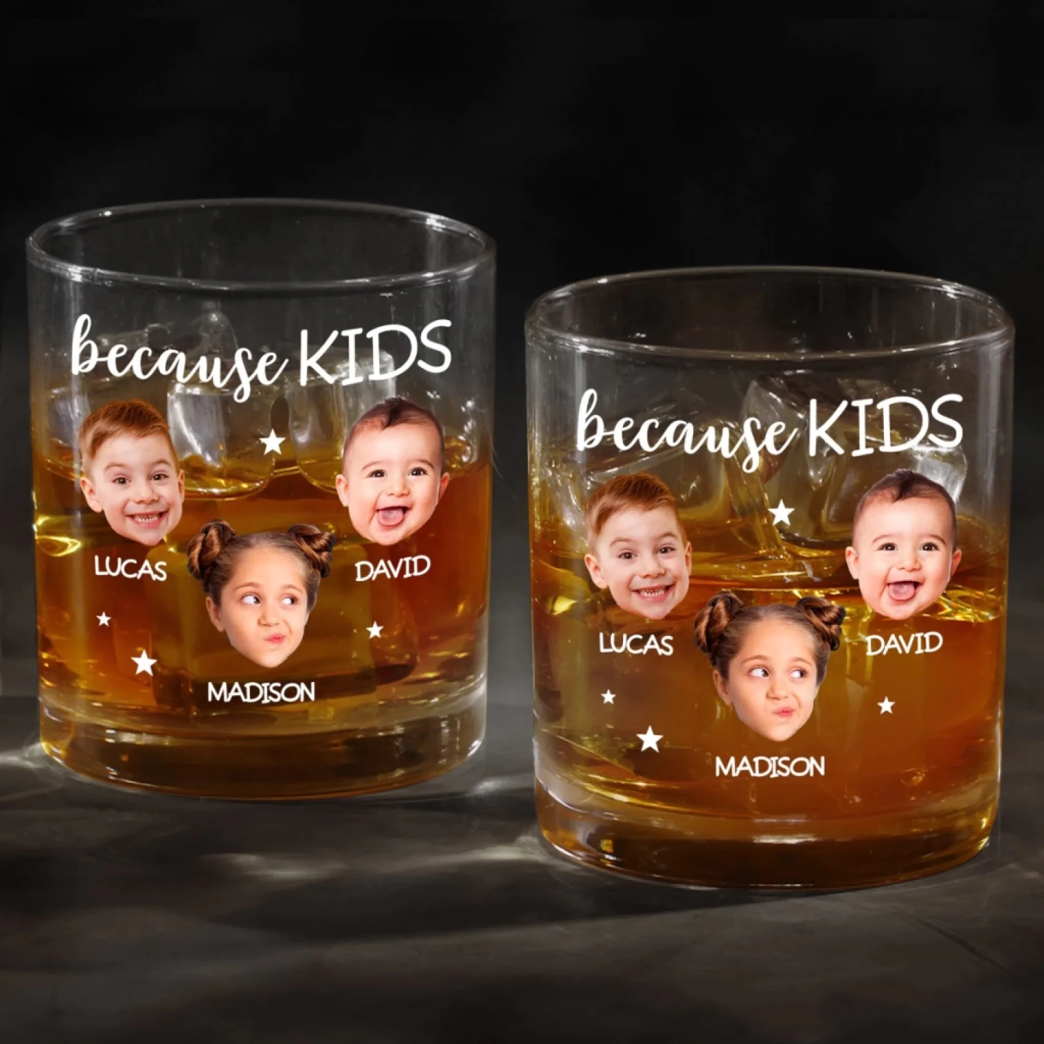 Custom Photo Because Of You, My Heart Is Fuller - Family Personalized Custom Whiskey Glass - Father's Day, Gift For Dad, Grandpa 4 Custom Photo Because Of You, My Heart Is Fuller - Family Personalized Custom Whiskey Glass - Father's Day, Gift For Dad, Grandpa - Image 4