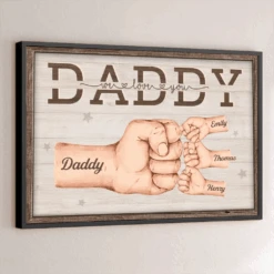 Forever Fist-bumping With Love - Family Personalized Custom Horizontal Poster - Father's Day, Gift For Dad, Grandpa