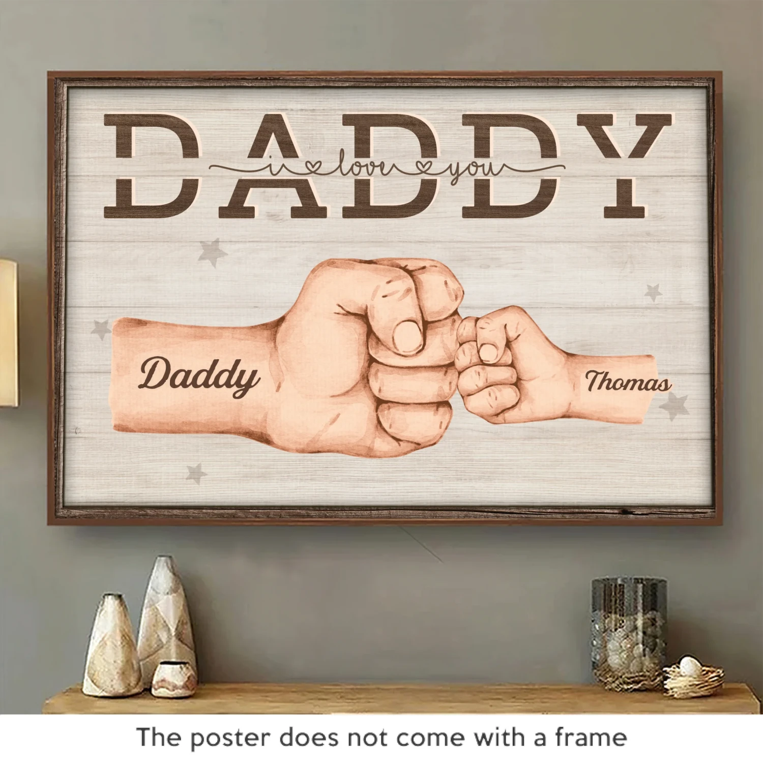 Forever Fist-bumping With Love - Family Personalized Custom Horizontal Poster - Father's Day, Gift For Dad, Grandpa 2 Forever Fist-bumping With Love - Family Personalized Custom Horizontal Poster - Father's Day, Gift For Dad, Grandpa - Image 2