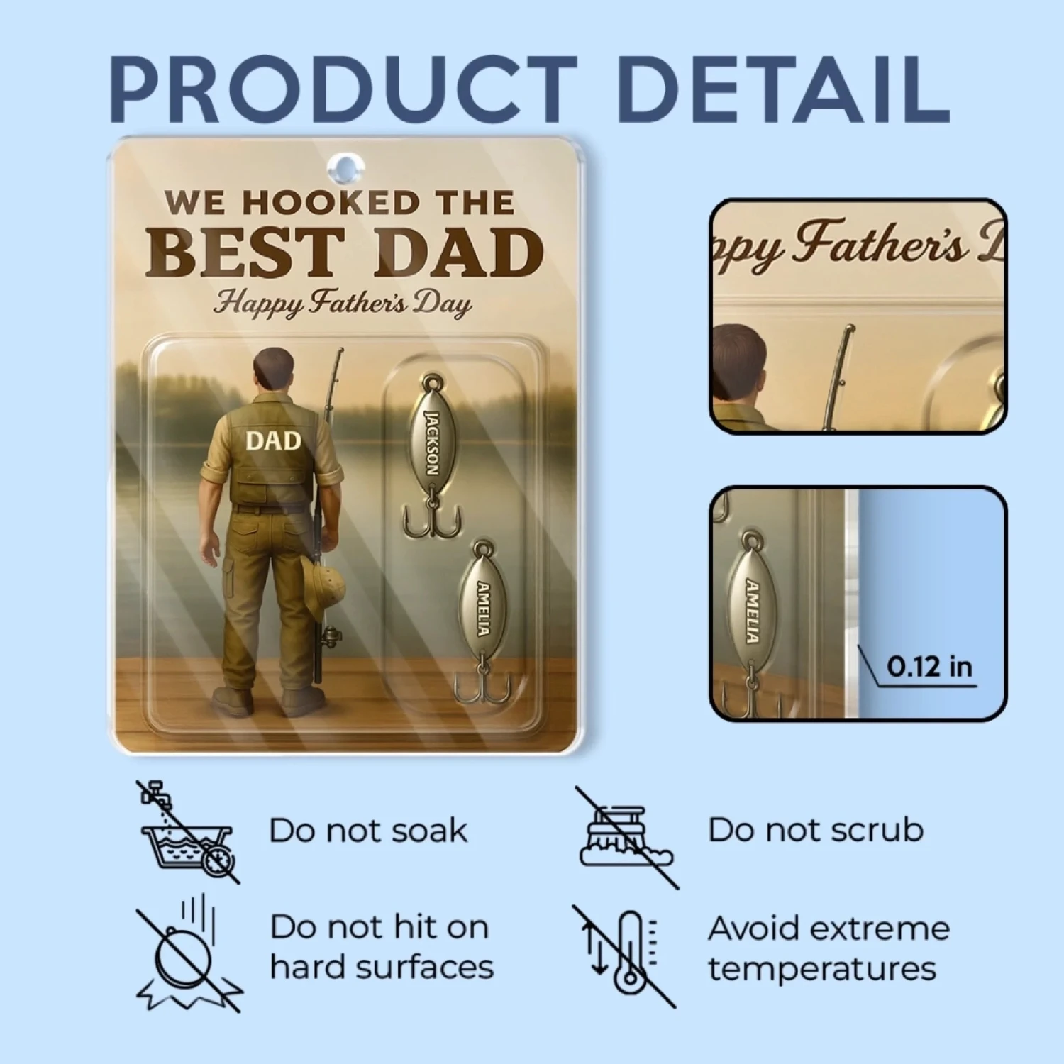 From Our Hooks To Your Heart - Family Personalized Custom Car Ornament - Acrylic Custom Shaped - Father's Day, Gift For Dad, Grandpa, Fishing Lovers, Fishermen 5 From Our Hooks To Your Heart - Family Personalized Custom Car Ornament - Acrylic Custom Shaped - Father's Day, Gift For Dad, Grandpa, Fishing Lovers, Fishermen - Image 5