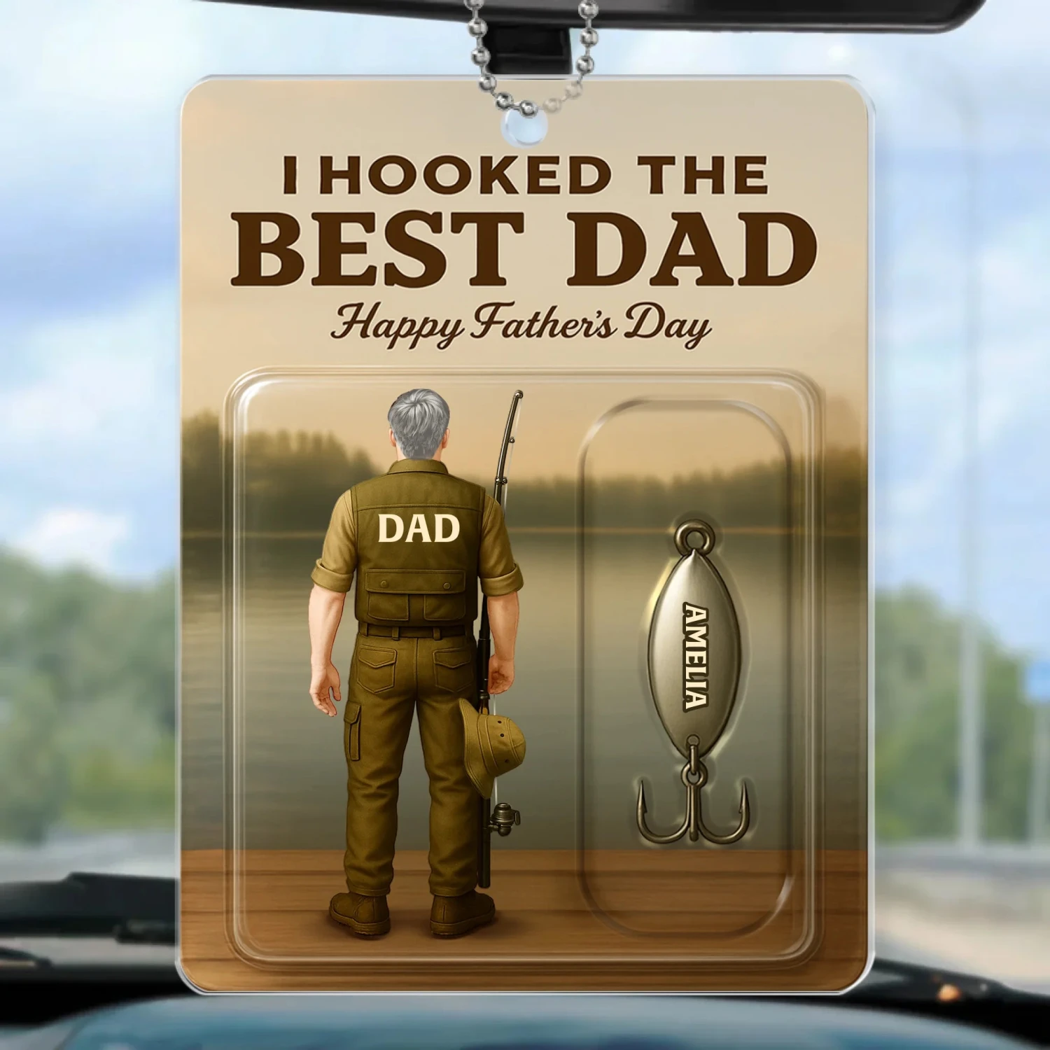 From Our Hooks To Your Heart - Family Personalized Custom Car Ornament - Acrylic Custom Shaped - Father's Day, Gift For Dad, Grandpa, Fishing Lovers, Fishermen 2 From Our Hooks To Your Heart - Family Personalized Custom Car Ornament - Acrylic Custom Shaped - Father's Day, Gift For Dad, Grandpa, Fishing Lovers, Fishermen - Image 2