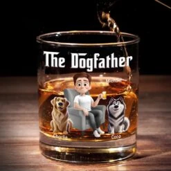 My Tail Wags For One Man Only - Dog Personalized Custom Whiskey Glass - Father's Day, Gift For Pet Owners, Pet Lovers