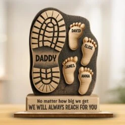 Your Footsteps Led Our Way - Family Personalized Custom Shaped 2-Layered Wooden Plaque With Flat Stand - New Arrival, Father's Day, House Warming Gift For Dad, Grandpa AMZ -Pawfect House Store 68294157d8afa