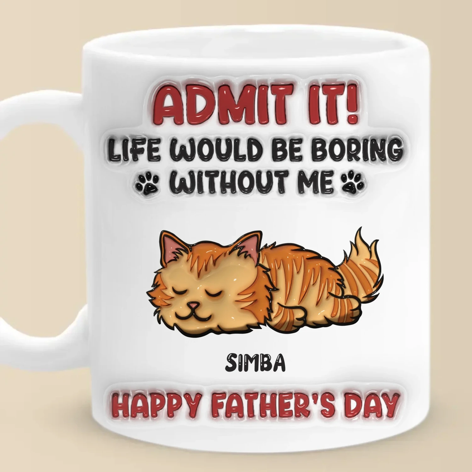 Forever Grateful To Call You Mine - Cat Personalized Custom 3D Inflated Effect Printed Mug - Father's Day, Gift For Dad, Pet Owners, Pet Lovers 2 Forever Grateful To Call You Mine - Cat Personalized Custom 3D Inflated Effect Printed Mug - Father's Day, Gift For Dad, Pet Owners, Pet Lovers - Image 2