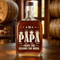 From The Reasons You Drink - Family Personalized Custom Whiskey Bottle - Father's Day, Gift For Dad, Grandpa -Pawfect House Store 682d5d7c8180f