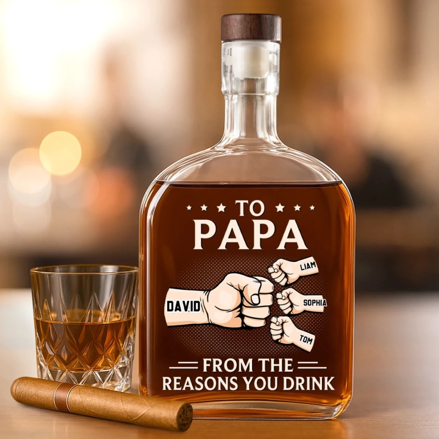 From The Loudest Part Of Your Life - Family Personalized Custom Whiskey Bottle - Father's Day, Gift For Dad, Grandpa 3 From The Loudest Part Of Your Life - Family Personalized Custom Whiskey Bottle - Father's Day, Gift For Dad, Grandpa - Image 3