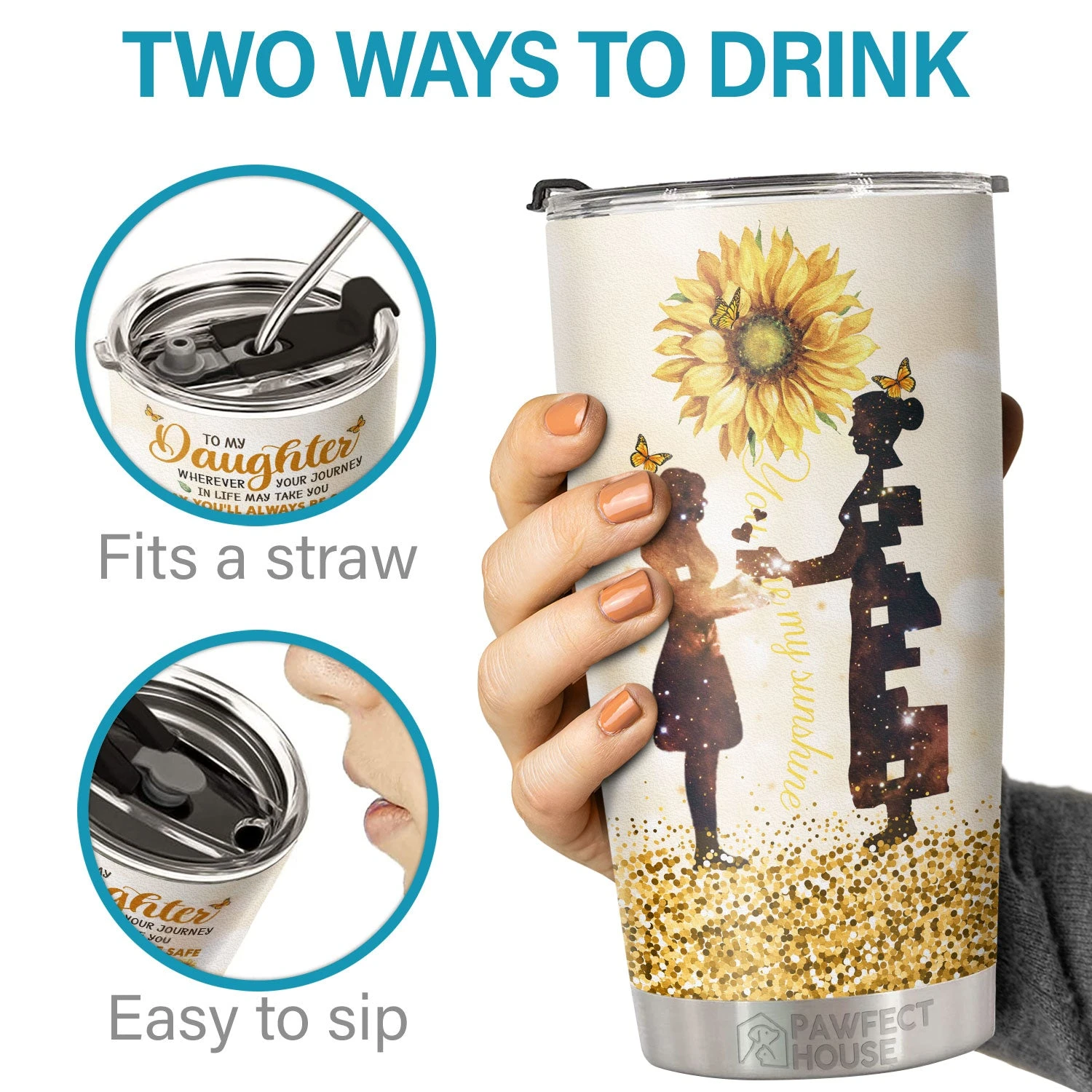 My Little Girl, Enjoy The Ride & Never Forget Your Way Back Home - Tumbler - To My Daughter, Gift For Daughter, Daughter Gift From Mom, Birthday Gift For Daughter 3 My Little Girl, Enjoy The Ride & Never Forget Your Way Back Home - Tumbler - To My Daughter, Gift For Daughter, Daughter Gift From Mom, Birthday Gift For Daughter - Image 3