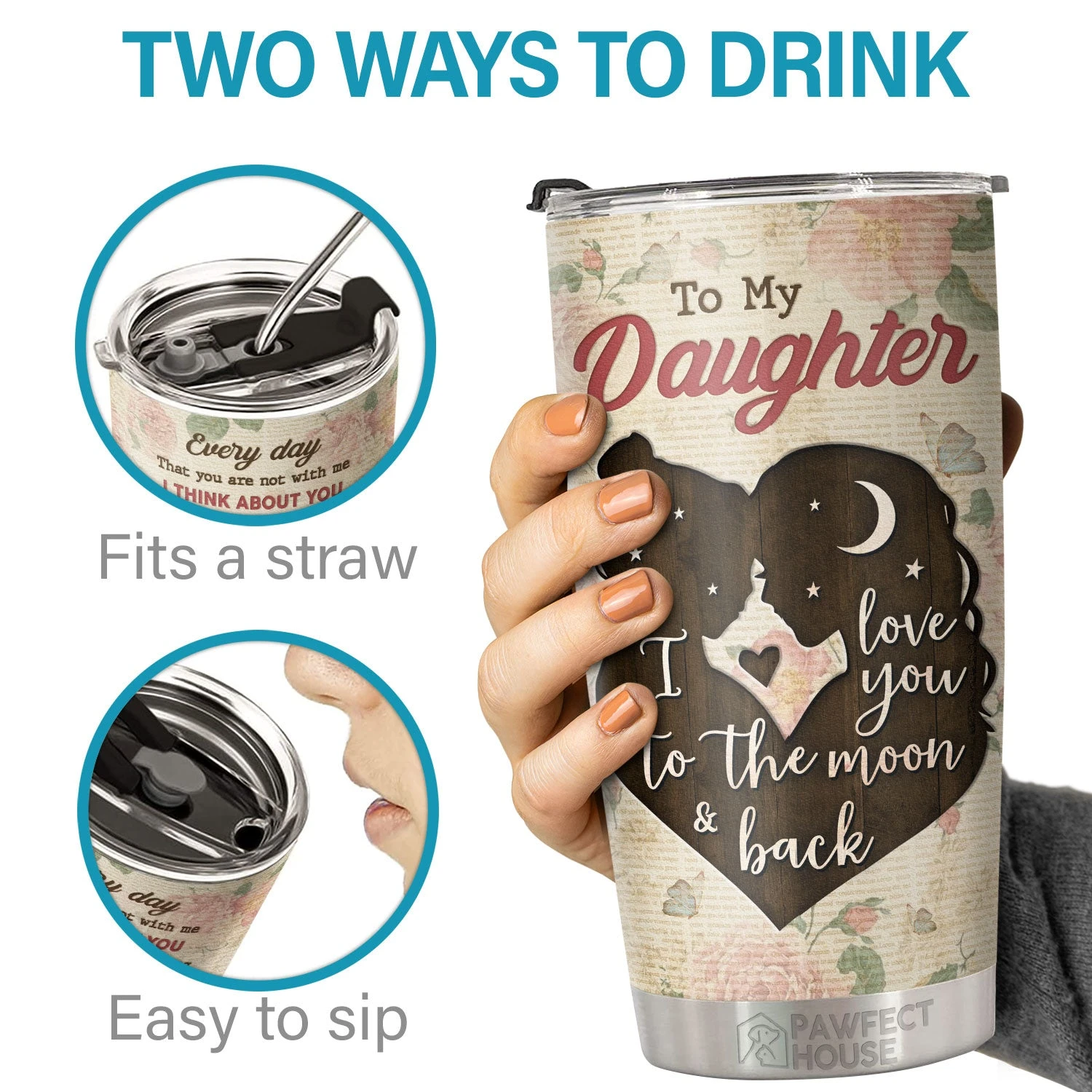 My Love Will Follow You Wherever You Go My Little Girl - Tumbler - To My Daughter, Gift For Daughter, Daughter Gift From Mom, Birthday Gift For Daughter 3 My Love Will Follow You Wherever You Go My Little Girl - Tumbler - To My Daughter, Gift For Daughter, Daughter Gift From Mom, Birthday Gift For Daughter - Image 3