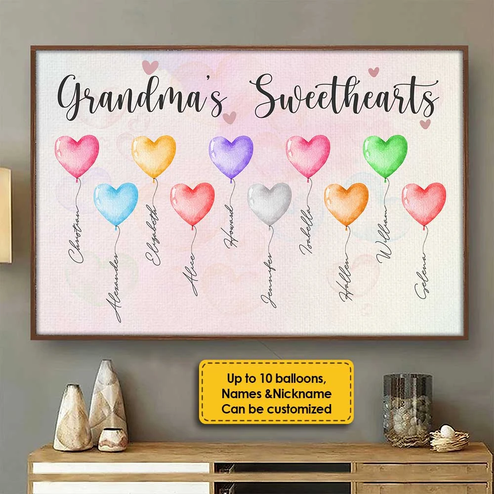 Grandma's Sweethearts - Gift For Grandma - Personalized Horizontal Poster 3 Grandma's Sweethearts - Gift For Grandma - Personalized Horizontal Poster - Image 3