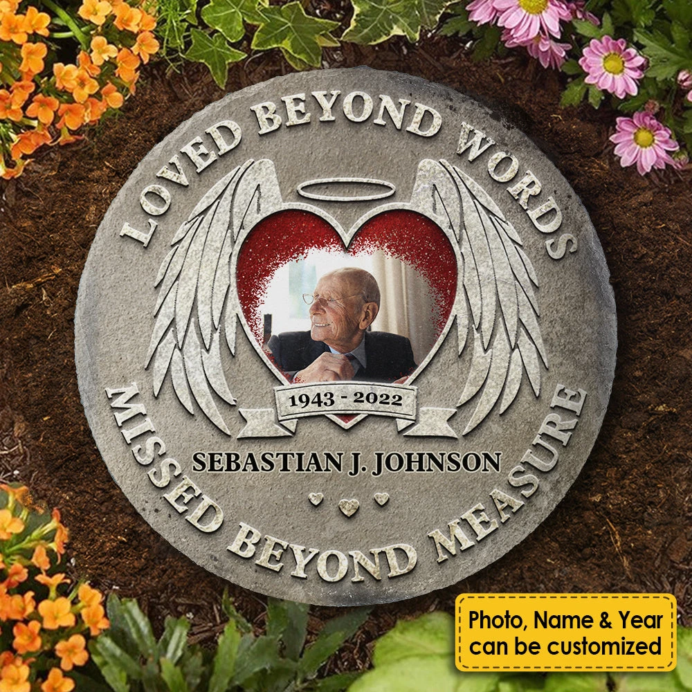 Loved Beyond Words, Missed Beyond Measure - Personalized Memorial Stone, Human Grave Marker - Upload Image, Memorial Gift, Sympathy Gift 3 Loved Beyond Words, Missed Beyond Measure - Personalized Memorial Stone, Human Grave Marker - Upload Image, Memorial Gift, Sympathy Gift - Image 3