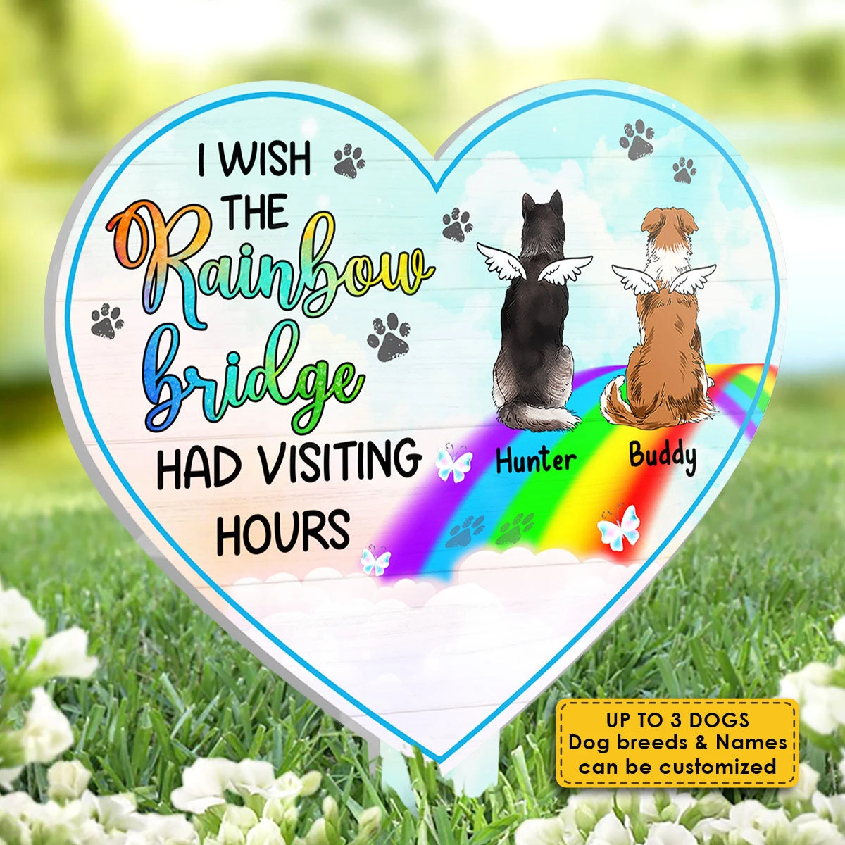 Missing You - I Wish The Rainbow Bridge Had Visiting Hours - Personalized Custom Acrylic Garden Stake 3 Missing You - I Wish The Rainbow Bridge Had Visiting Hours - Personalized Custom Acrylic Garden Stake - Image 3