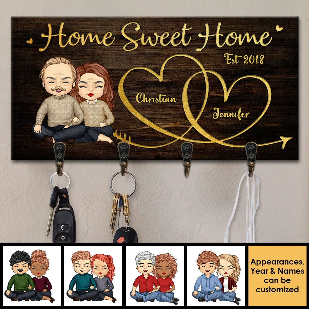 We Love Our Home - Personalized Key Hanger, Key Holder - Anniversary Gifts, Gift For Couples, Husband Wife 3 We Love Our Home - Personalized Key Hanger, Key Holder - Anniversary Gifts, Gift For Couples, Husband Wife - Image 3