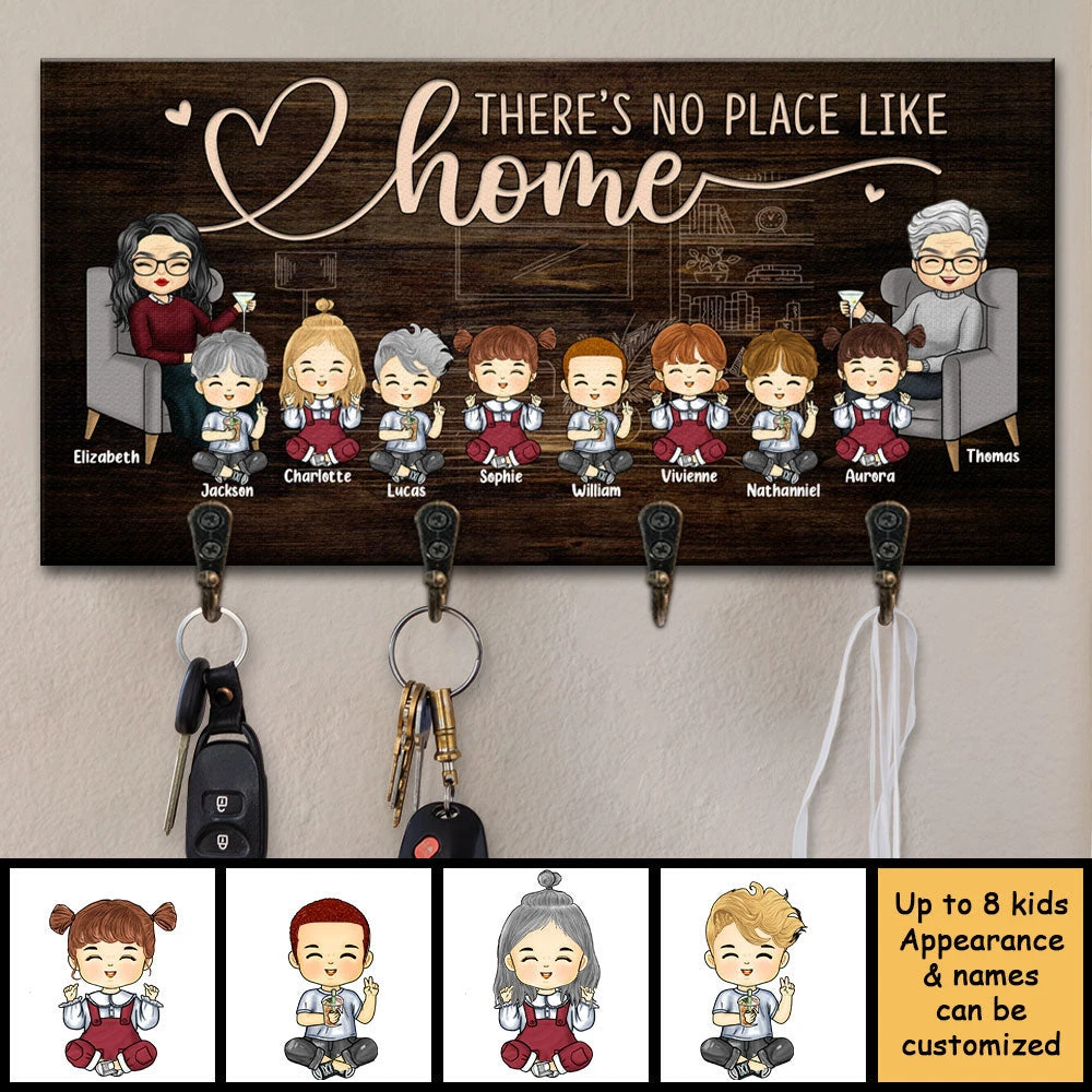 There Is No Place Like Our Home - Personalized Key Hanger, Key Holder - Gift For Couples, Husband Wife 3 There Is No Place Like Our Home - Personalized Key Hanger, Key Holder - Gift For Couples, Husband Wife - Image 3
