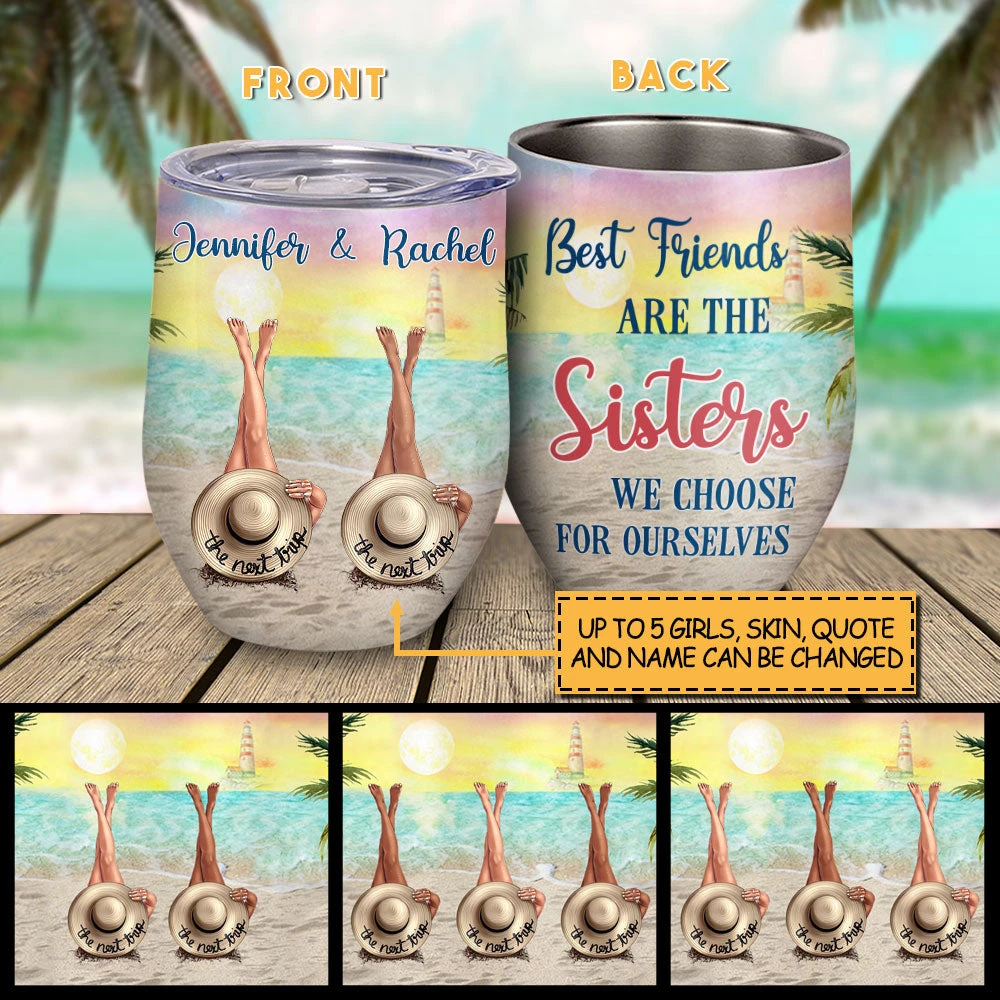 Beach Bestie Choose For Ourselves - Personalized Wine Tumbler 2 Beach Bestie Choose For Ourselves - Personalized Wine Tumbler - Image 2