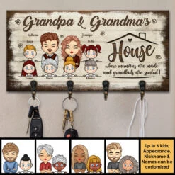 House Is Where Memories Are Made & Grandkids Are Spoiled - Personalized Key Hanger, Key Holder - Gift For Couples, Husband Wife -Pawfect House Store 7. AD 61d2e9d3 f23c 4fc0 8a5c 8052414c2783