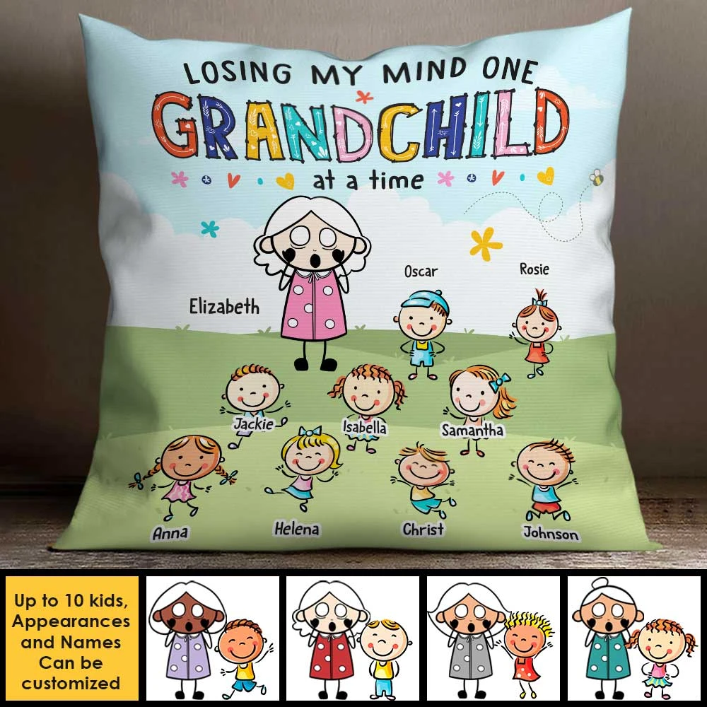 Losing My Mind One Grandchild At A Time - Gift For Grandma, Personalized Pillow (Insert Included) 3 Losing My Mind One Grandchild At A Time - Gift For Grandma, Personalized Pillow (Insert Included) - Image 3