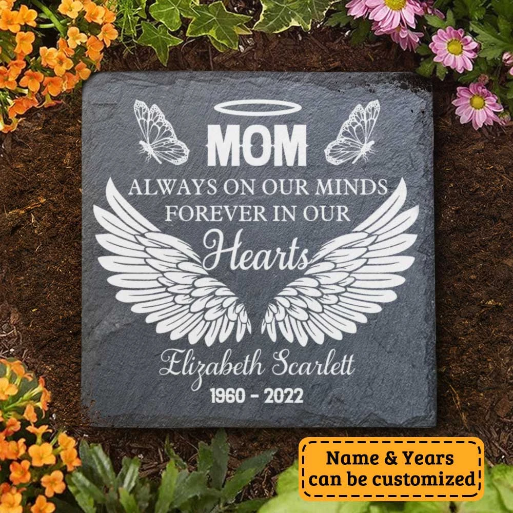 Dad & Mom, Always On Our Minds, Forever In Our Hearts - Personalized Memorial Stone, Human Grave Marker - Memorial Gift, Sympathy Gift 4 Dad & Mom, Always On Our Minds, Forever In Our Hearts - Personalized Memorial Stone, Human Grave Marker - Memorial Gift, Sympathy Gift - Image 4
