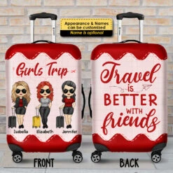 Travel Is Better With Friends - Gift For Bestie - Personalized Luggage Cover -Pawfect House Store 7.AD 2 1d463a8a 1176 4f4a bd02 dd8152bd1962