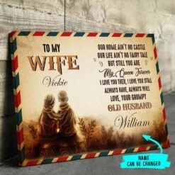 To My Wife - My Queen Forever - Personalized Canvas