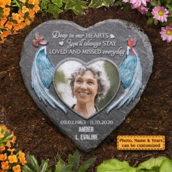 You'll Always Stay Loved And Missed Everyday - Personalized Memorial Stone, Human Grave Marker - Upload Image, Memorial Gift, Sympathy Gift -Pawfect House Store 7.AD1 0df42498 ce3f 40d9 85a7 0bb1a5d61666