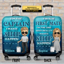 I'm The Captain, I Make Ship Happen - Gift For Couples, Husband Wife - Personalized Luggage Cover -Pawfect House Store 7.AD1 2ea9710f 8779 4b27 b5e6 5a65327eff08