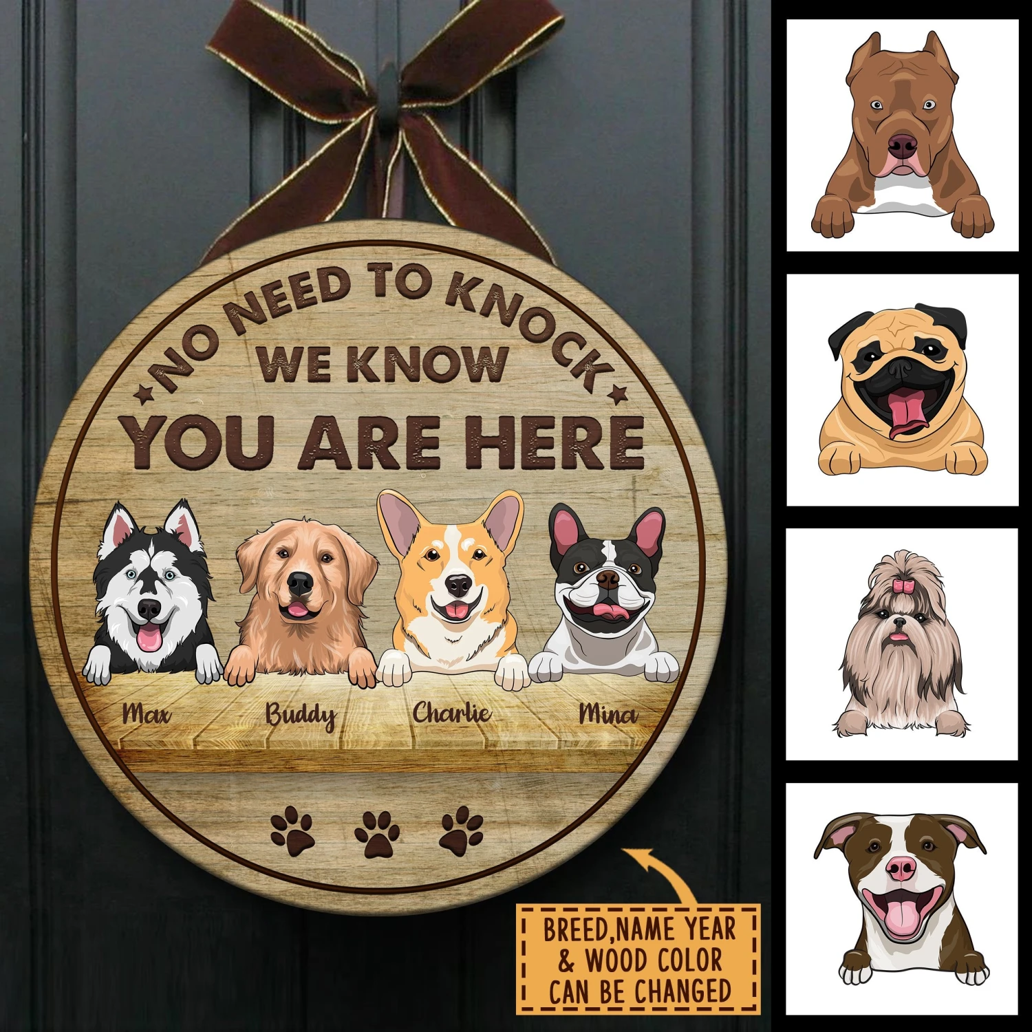 No Need To Knock - Funny Personalized Dog Door Sign 2 No Need To Knock - Funny Personalized Dog Door Sign - Image 2